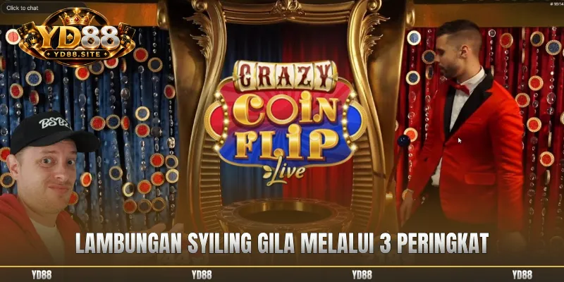 Lambungan Syiling Gila melalui 3 peringkat
