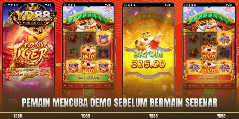 Pemain mencuba demo sebelum bermain sebenar