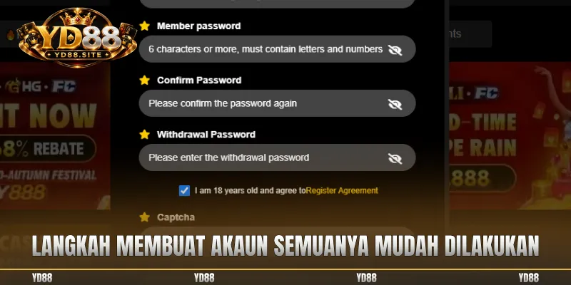 Langkah membuat akaun semuanya mudah dilakukan