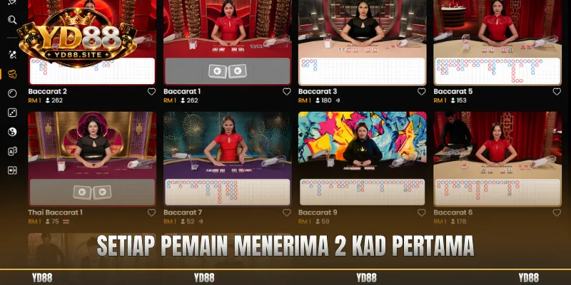 Setiap pemain menerima 2 kad pertama