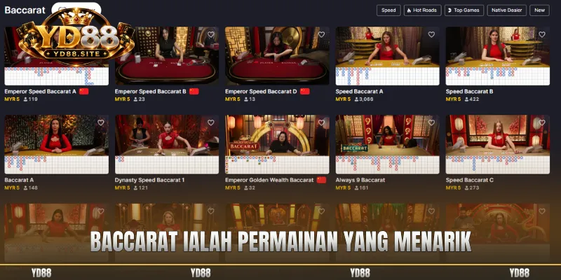 Baccarat ialah permainan yang menarik