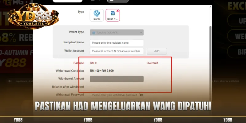 Pastikan had mengeluarkan wang dipatuhi